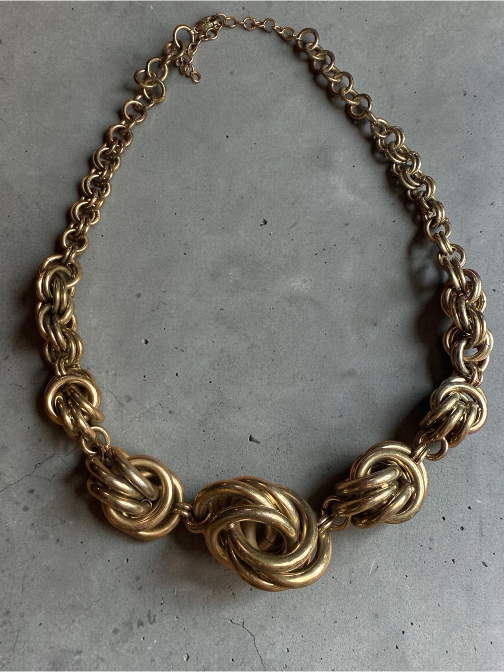 Vintage Gold Knot Statement Necklace - Women Jewelry